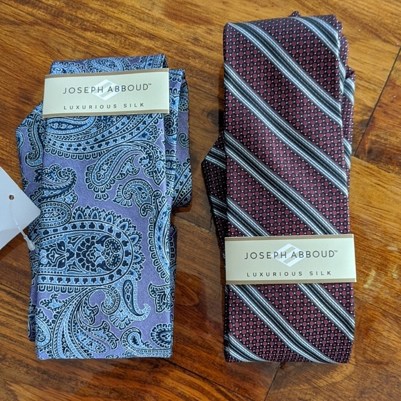 2 Set Joseph Abboud 100% Silk Neckties, NWT - Picture 2 of 7
